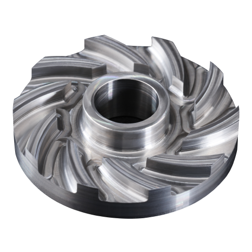 Semi-open pump impeller